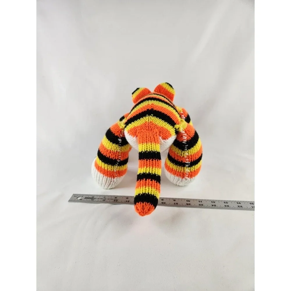 CROCHETED handmade knitted Chunky‎ Knit tiger cub Calico Cat Striped Bear plush